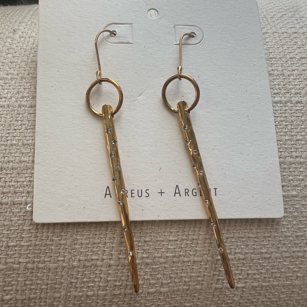 AUREUS + ARGENT CRYSTAL DAGGER EARRINGS